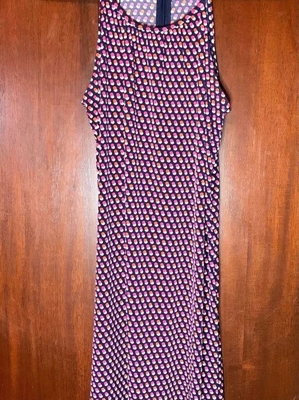 Michael Kors Polka Dot Maxi Dress in Black & Pink Size Medium